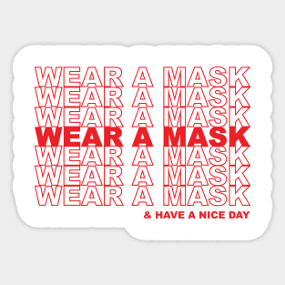 Wear a Mask Grocery Bag Sticker